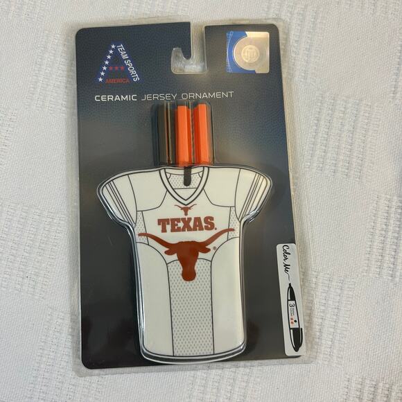 Texas Longhorns Ceramic Color Me Ornament With Markers Hook Em TSA - Picture 2 of 9